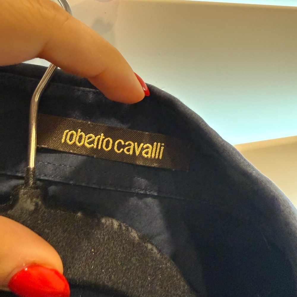 Roberto Cavalli Men's Navy Blue Shirt Size M - Picture 5 of 6